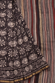 Grey Jahota Printed Silk Cotton Saree 10072955