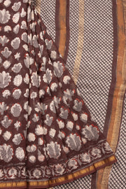 Maroon Jahota Printed Silk Cotton Saree 10072957