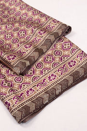 Brown Ethnic Printed Stone Work Modal Silk Saree 10073730
