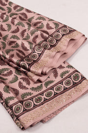Pink Ethnic Printed Stone Work Modal Silk Saree 10073732