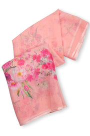 Peach Floral Printed Linen Saree  10074018