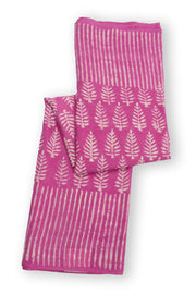 Purple Dabu Printed Mulmul Cotton Saree 10074073