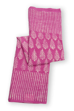 Purple Dabu Printed Mulmul Cotton Saree 10074073