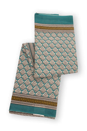 Blue Hand Block Printed Mulmul Cotton Saree 10074084