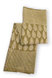 Green Hand Block Printed Mulmul Cotton Saree 10074085