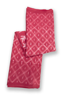 Red Shibori Dyed Mulmul Cotton Saree 10074090