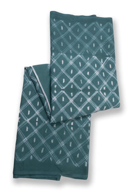 Green Shibori Dyed Mulmul Cotton Saree 10074093