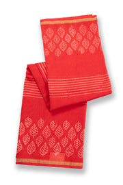 Red Bagru Print Silk Cotton Saree 10074098