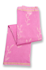 Light Pink Bagru Print Silk Cotton Saree 10074100