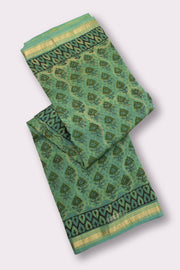 Green Vanaspathi Printed Silk Cotton Saree 10074130