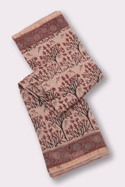 Brown Jahota Printed Silk Cotton Saree 10074131