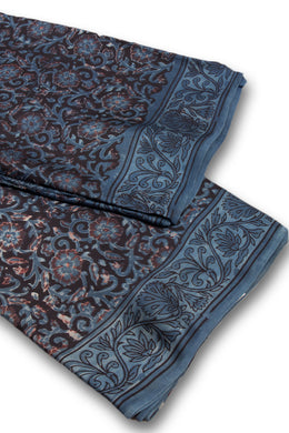 Black Jahota Print Modal Vegan Silk Saree 10074145