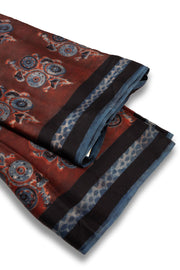 Maroon Jahota Print Modal Vegan Silk Saree 10074146