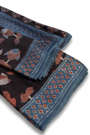 Black Jahota Print Modal Vegan Silk Saree 10074147