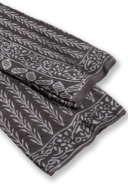 Black Jahota Print Modal Vegan Silk Saree 10074148