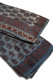 Blue Jahota Print Modal Vegan Silk Saree 10074149