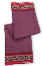 Mauve Hand Block Print Kota Cotton Saree 10074155