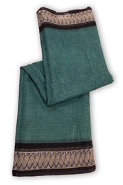 Green Hand Block Print Kota Cotton Saree 10074159