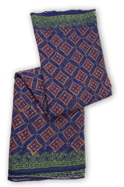 Blue Hand Block Print Kota Cotton Saree 10074160