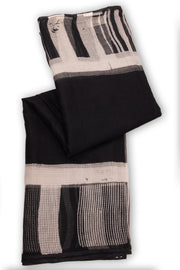 Black Hand Block Print Kota Cotton Saree 10074161