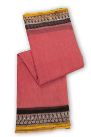 Red Hand Block Print Kota Cotton Saree 10074168