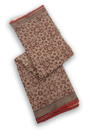 Sand Brown Hand Block Print Kota Cotton Saree 10074175
