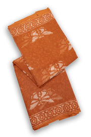 Cinnamon Brown Dabu Print Kota Cotton Saree 10074177