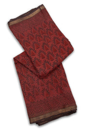 Fire Brick Red Vanaspathi Print Kota Cotton Saree 10074194