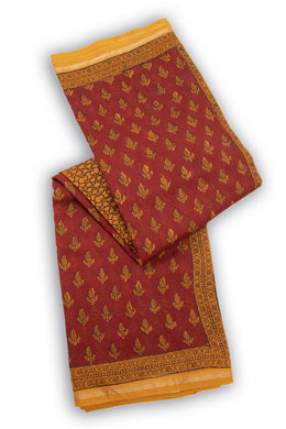 Maroon Bagh Printed Silk Cotton Saree 10074200
