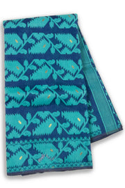 Blue Handloom Jamdani Style Cotton Saree with Blouse 10074211