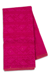 Pink Handloom Jamdani Style Cotton Saree with Blouse 10074212