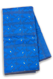 Blue Handloom Jamdani Style Cotton Saree 10074216