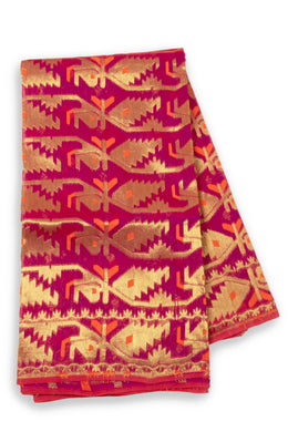 Magenta Handloom Jamdani Style Cotton Saree 10074219