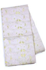 White Handloom Jamdani Style Cotton Saree 10074225