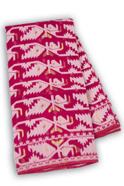 Pink Handloom Jamdani Style Cotton Saree 10074229