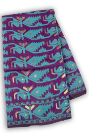 Purple Handloom Jamdani Style Cotton Saree 10074230