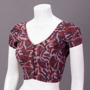 Purple Hand Block Jahota Printed Cotton Blouse 10074490