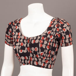 Black Hand Block Jahota Printed Cotton Blouse 10074495