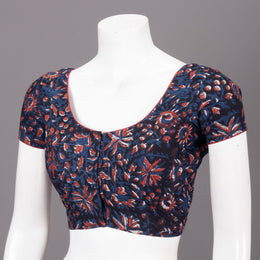 Black Hand Block Jahota Printed Cotton Blouse 10074496