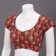 Red Hand Block Printed Cotton Blouse 10074497