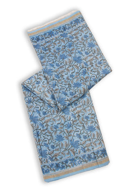 Blue Sanganeri Printed Silk Cotton Saree 10075713