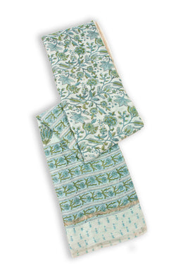 Green Sanganeri Printed Silk Cotton Saree 10075715