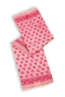 Pink Sanganeri Printed Silk Cotton Saree 10075716