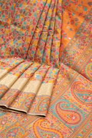 Cream Kashmiri Kani Light Silk Saree 10075976