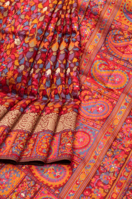 Maroon Kashmiri Kani Light Silk Saree 10075977
