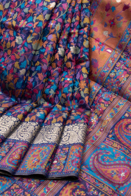 Blue Kashmiri Kani Light Silk Saree 10075978