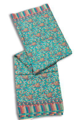 Blue Kashmiri Printed Silk Saree 10075982