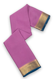 Pink Mysore Crepe Silk Saree With Zari Border 10076232
