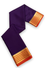 Purple Mysore Crepe Silk Saree With Zari Border 10076238