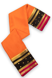 Orange Mysore Crepe Silk Saree With Zari Border 10076246